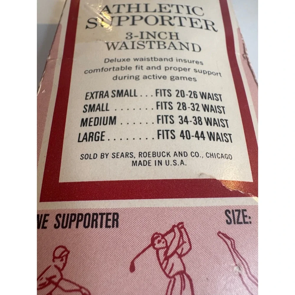 VTG Sears Athletic Supporter Jockstrap NOS Original Box Made in USA Large Rare